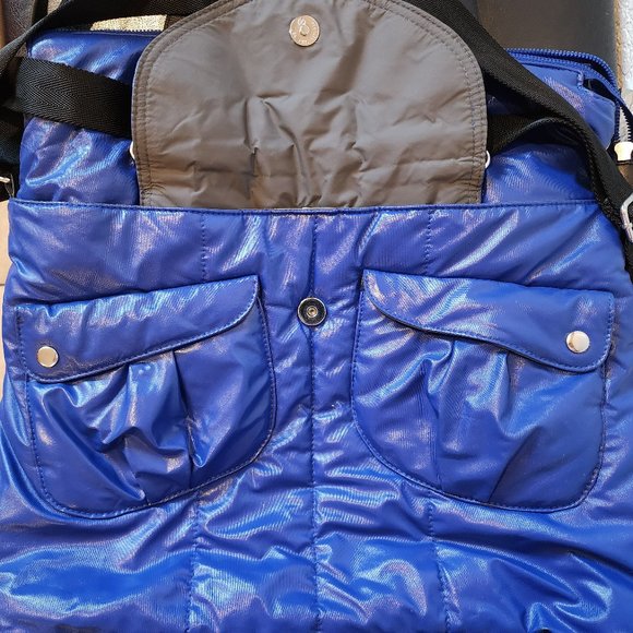 Via Spiga Logo Cobalt Blue Tote Shoulder Bag - Picture 5 of 11